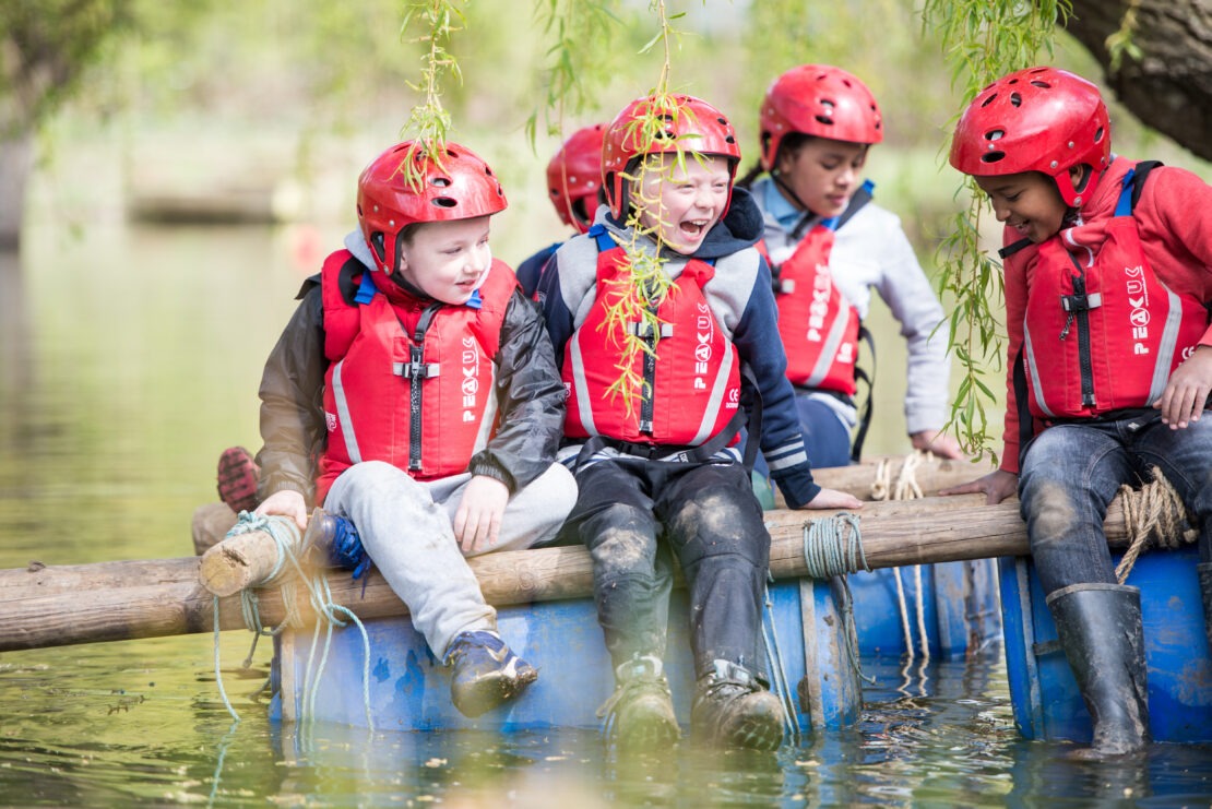 Group of Cubs on a raft